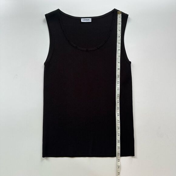 Akris Punto Stretch Viscose Knit Black Sleeveless Shell Tank w/ Crystal Detail 4 - Picture 11 of 14